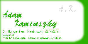 adam kaminszky business card